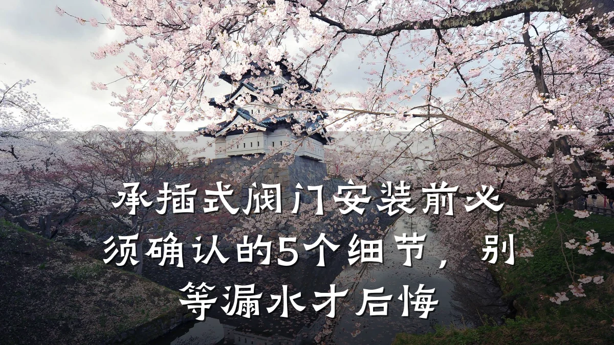 承插式阀门安装前必须确认的5个细节，别等漏水才后悔